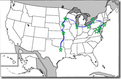 US road trip Map