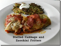 Stuffed cabbage and Zucchini Fritters