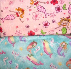 fabric mermaids pink and lgt turquoise