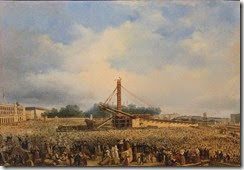 Érection de l'obélisque de Louqsor sur la place de la Concorde, le 25 octobre 1836 par Dubois