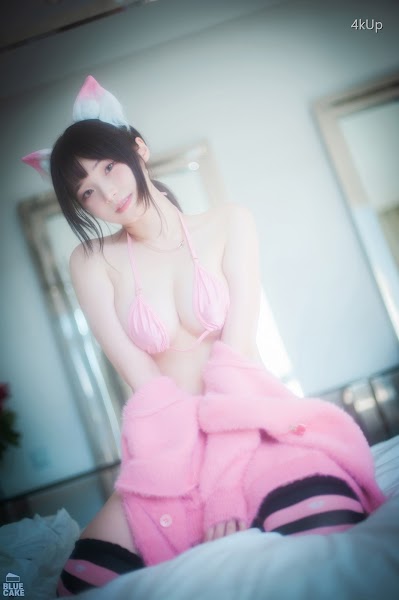 [BLUECAKE] Bambi (밤비) Naughty Cats Pink & Mint RED