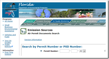 Florida Department of Environmental Protection Air Permit Documents Search
