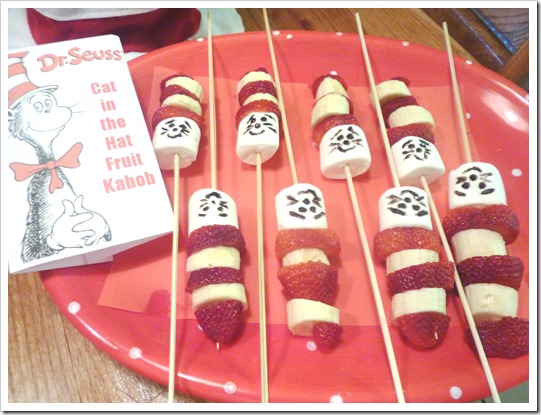 Cat and the Hat Fruit Kabobs