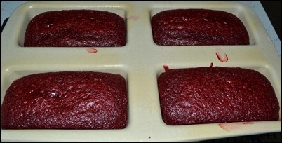 red velvet cake baked