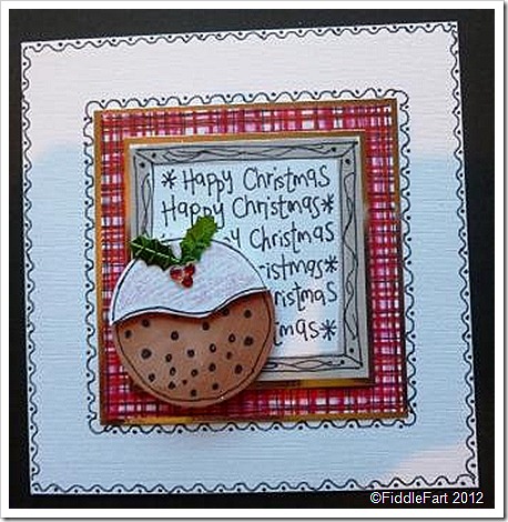 Doodled Handrawn Christmas Pudding Christmas Card