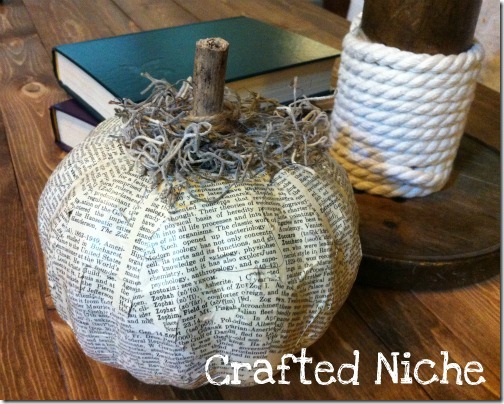 friday feature--decoupaged pumpkin from crafted niche blog