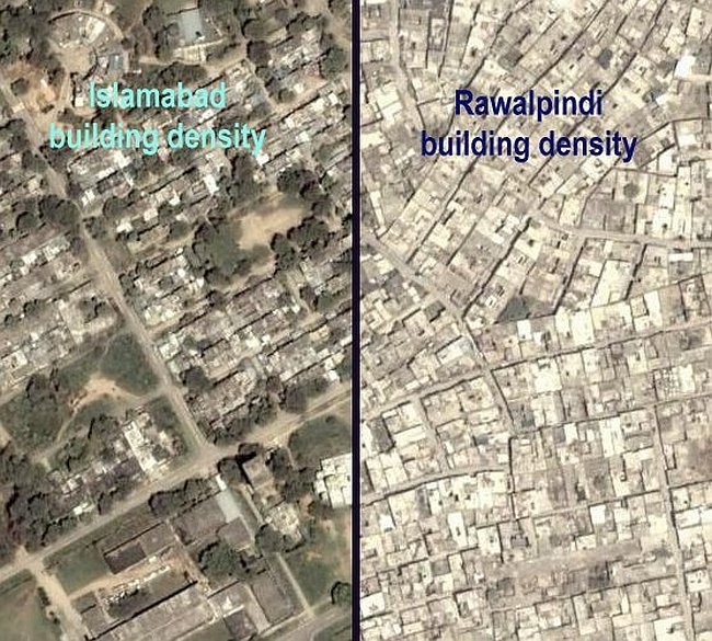 Visualising a hypothetical scenario where a 50 kt Nuclear weapon explodes over Pakistan's garrison town, Rawalpindi