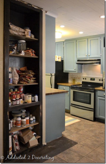 bookcase turned pantry 1