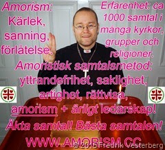DSC05835.JPG .JPG Bibel med Fredrik Vesterberg biskop Amoristerna symbol och svart skjorta 2 3  text och amorism