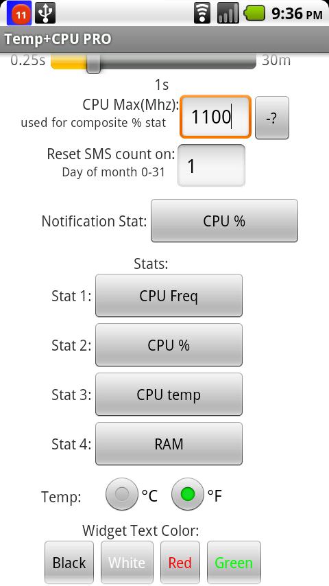 Temp+CPU PRO Screen 2