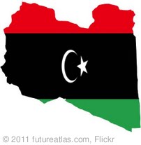 'Libya map with old flag' photo (c) 2011, futureatlas.com - license: http://creativecommons.org/licenses/by/2.0/