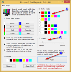 توضيح كيفية إستخدام البرنامج لتصليح ألوان الشاشة