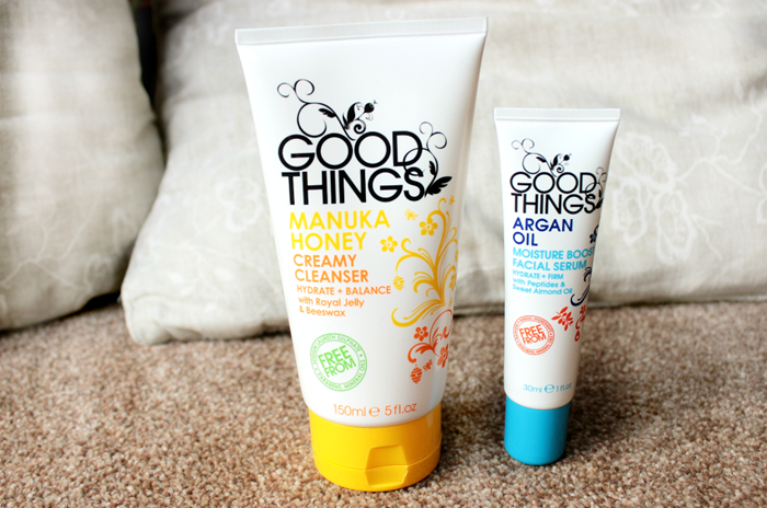 goodthings manuka honey creamy cleanser good things argan oil moisture boost serumm