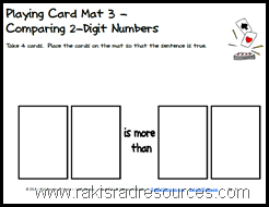 Free, printable e-book of mats to be used with playing cards on a variety of levels of math skills.