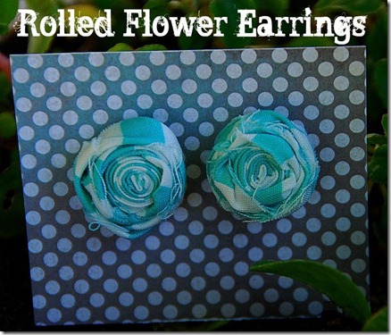 rolled flower earrings
