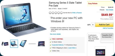 Samsung Series 5 Slate Tablet