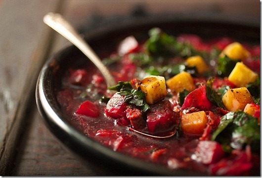 Beets with Greens Borscht