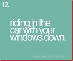 riding in the car..