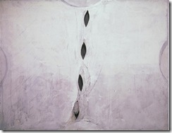 John Luna - data_davadhvam_damyata.- Oil. graphite. steel and masking tape on canvacs and rice paper - 41 x 54 inches - 2002.jp