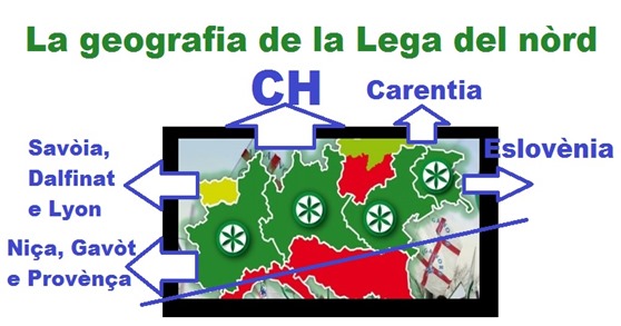 mapa novèla de la Lega dal Nòrd esquema