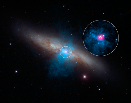 galáxia M82 e o pulsar