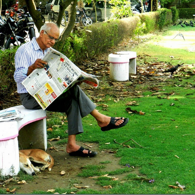A man reading newspaper