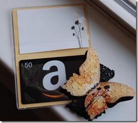 Collaged Butterfly Gift Card Holder Open