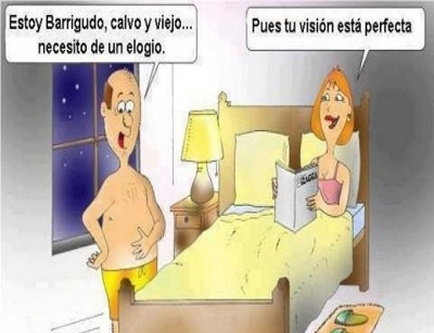 Imagen chistosa de una pareja de casados