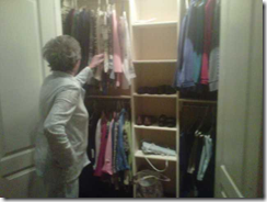 mother looking at clothes