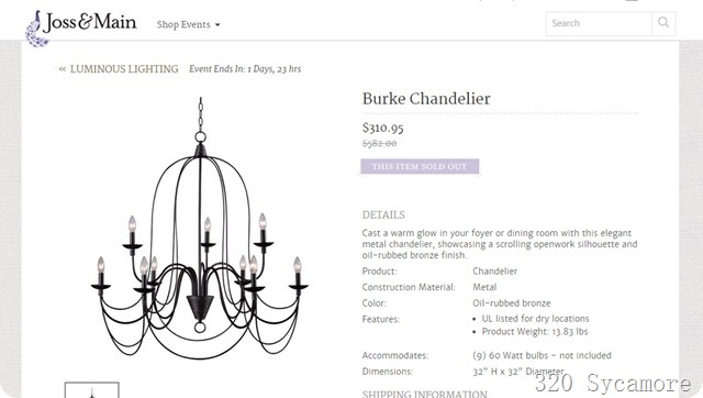burke chandelier