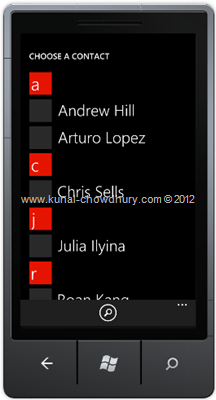 Screenshot 1: How to Retrieve Email Address in WP7 using the EmailAddressChooserTask?