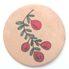 cranberry n vine image I designed stamped on leather