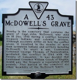 McDowell's Grave Marker A-43 in Rockbridge Co., VA