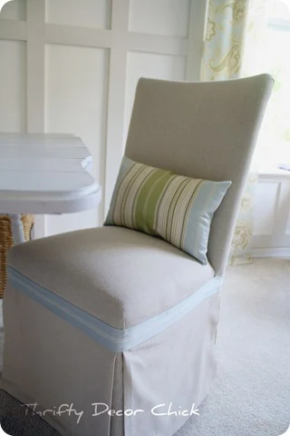 reupholstered parson's chair