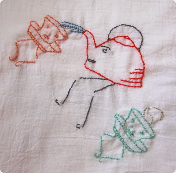 cats, embroidered towels 026