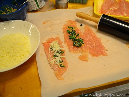spread the basil/garlic then sprinkle with mozzarella