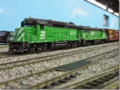 IMG_5447 Burlington Northern GP30 #2222 on the LK&R HO-Scale Layout at the WGH Show in Portland, OR on February 17, 2007