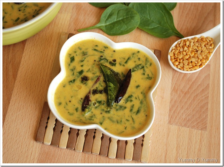 Cheera - Parippu Curry / Spinach - Toor dal Curry - Kerala Style