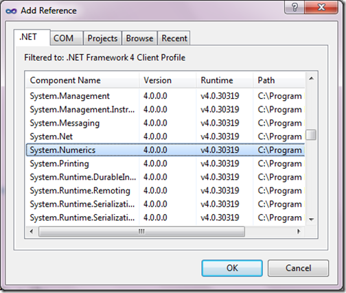 Big Integer In C# 4.0 - Add Reference to System. Numeric