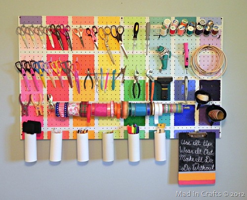 Colorful Pegboard - Mad in Crafts