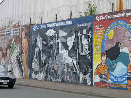 Obiective turistice Belfast: pictura murala cu Guernica de Picasso