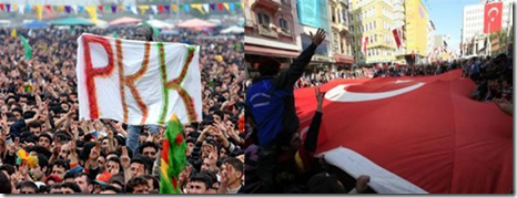 Pro and anti PKK rallies