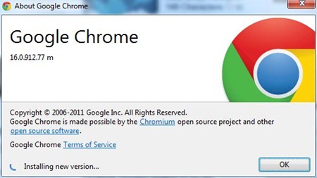 google chrome update feb 2012