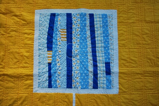 Yellow Improv Quilt Quilting Centre Flower