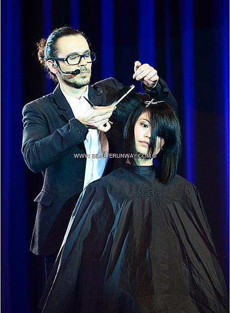 AVEDA SPRING SUMMER 2013 KEY HAIR TRENDS CATWALKS FOR WATER HAIR SHOW RICARDO DINIS, AVEDA GLOBAL ARTISTIC DIRECTOR, HAIRCUTTING LIGHT THE WAY CANDLES EARTH MONTH CHARITY CAUSE paris milan fashion london runway style ideas looks
