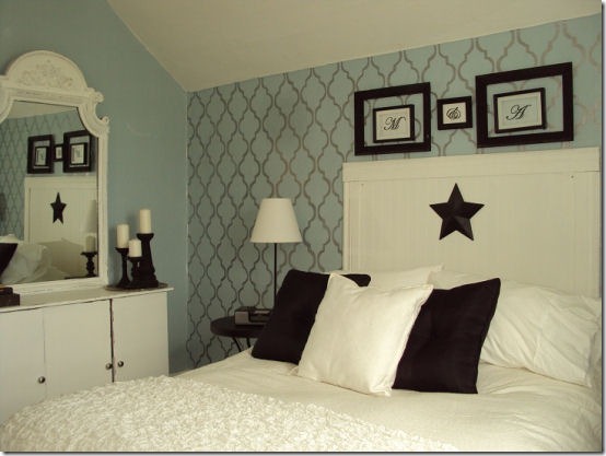 friday feature--stenciled wall from ashleys thrifty living blog