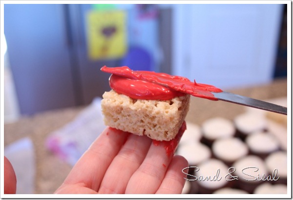 coat rice krispies with candy