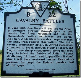 Cavalry Battles, Marker B-22 Loudoun County, VA