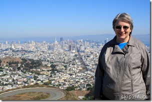 Oct 20, 2013: Mary Lou at Twin Peaks with San Francisco in the background