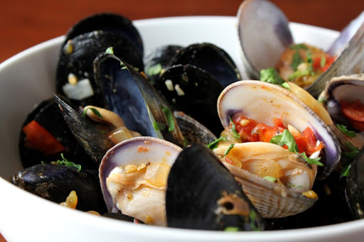 Venus Clams and Carlsbad Mussels a la Mexican